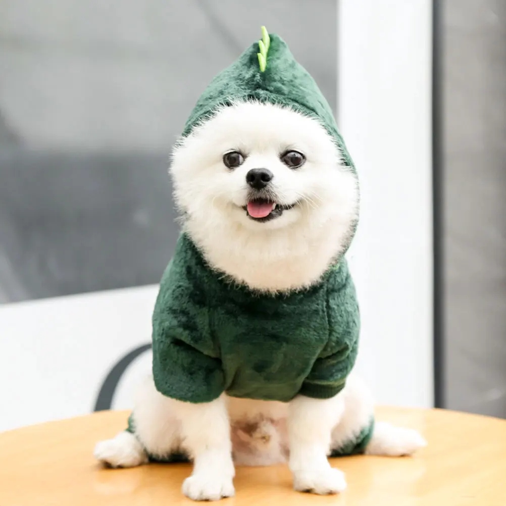 

Dog Dinosaur Hoodie Small Coat Coral Fleece Pet Apparel Durable Breathable Jumpsuit Clothes Costumes Accessories