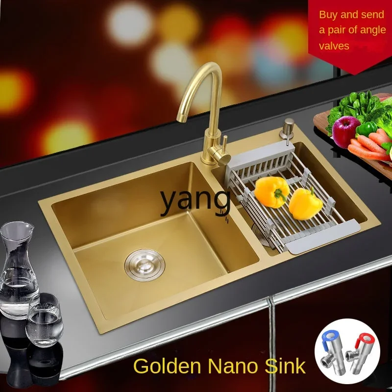 حوض المطبخ المنزلي السميك يدويًا من الفولاذ المقاوم للصدأ من LMM تحت غسالة الأطباق