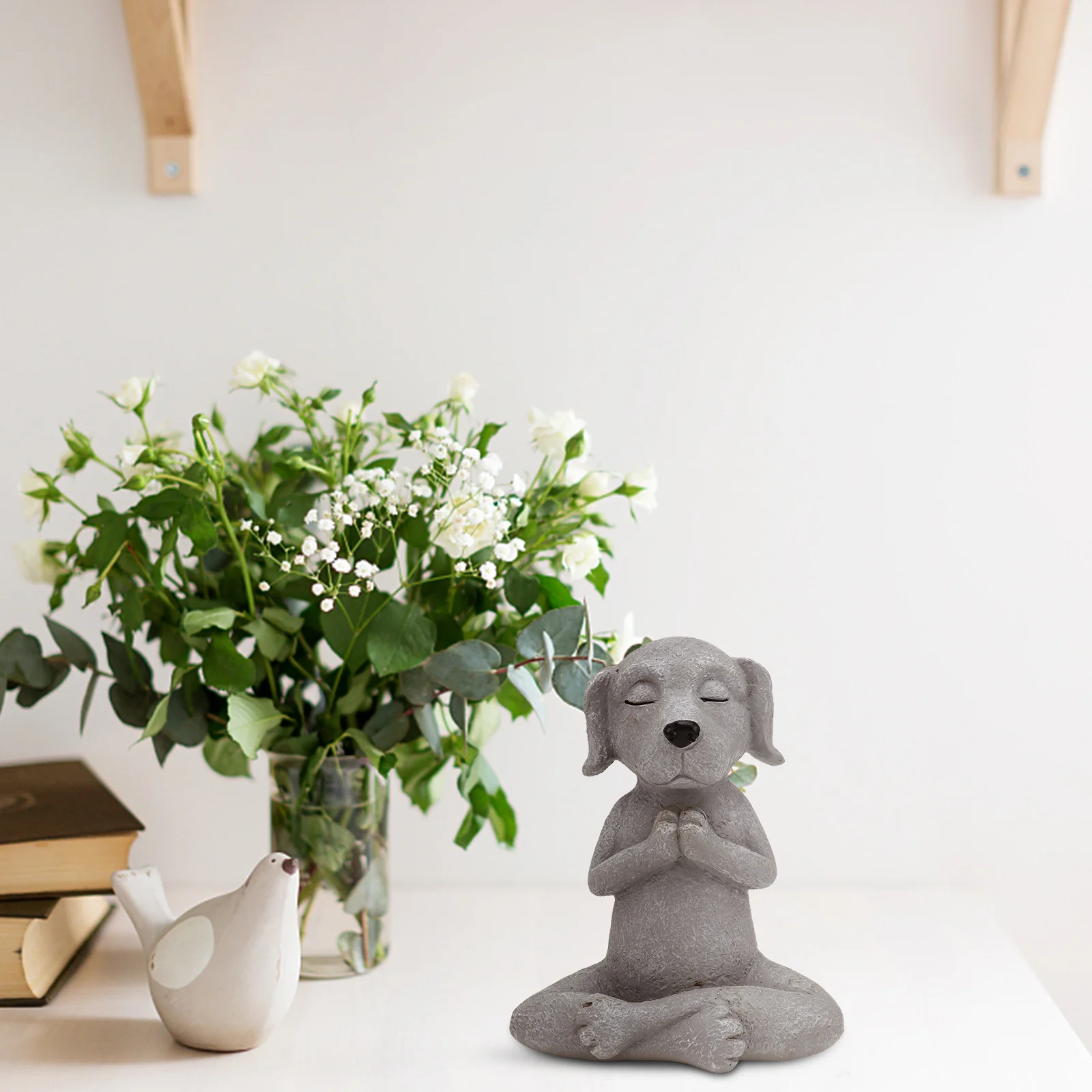 

1Pcs Resin Animal Statue Grey Decorative Home Yard Garden Ornament Desk Decoration Gift Animal Model Decor Garden Adornment