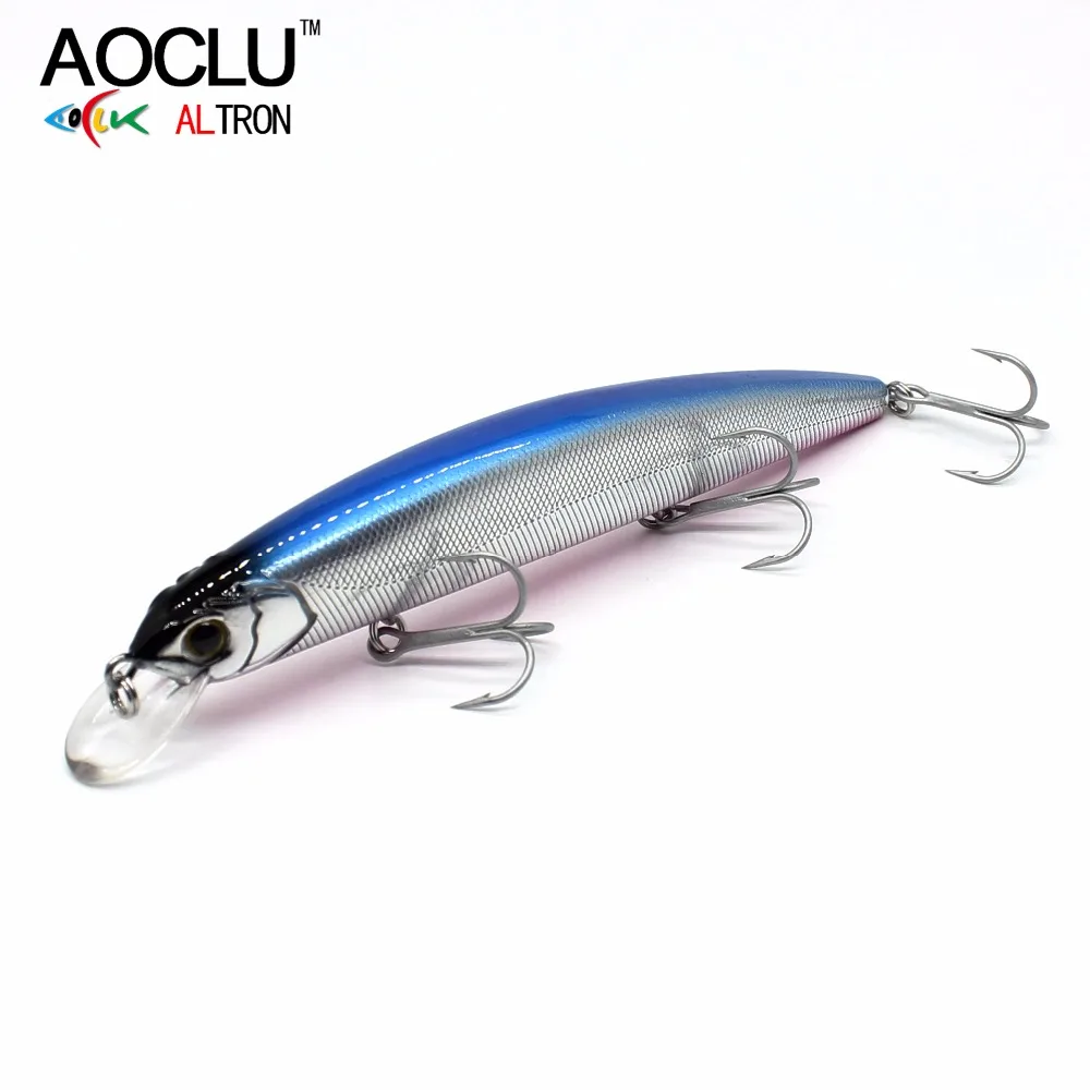 AOCLU Traditional Floating Jerkbait Wobblers 130mm 20g Dive 1.8m Hard Bait Minnow Crank Fishing Lures Bass Fresh Salt VMC Hooks