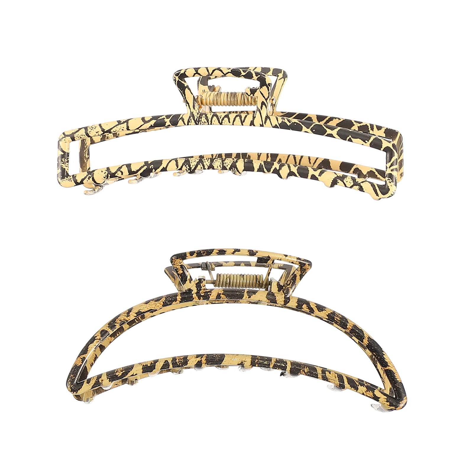 

2Pcs Metal Leopard Print Clips for Thick Hair Anti Slip Durable Women Headdress Accessories Daily Use Travel Party Office Hair