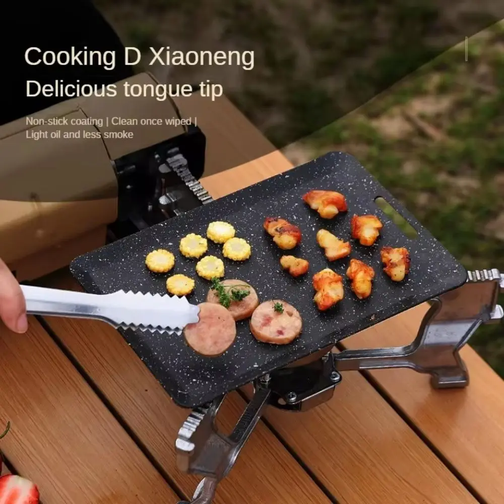 

E2 20*13cm BBQ Grill Pan For Stove Tops Cast Iron Griddle Pan Non-Stick Barbecue Plate Skillet With Spatula Outdoor Indoor Bbq