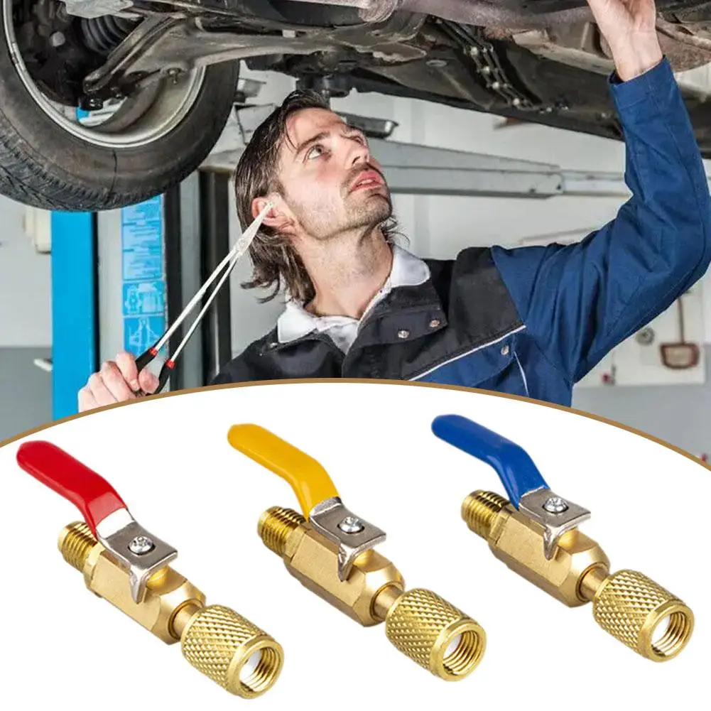 3 шт./комплект, прямые шаровые клапаны для шлангов кондиционера, 1/4 дюйма