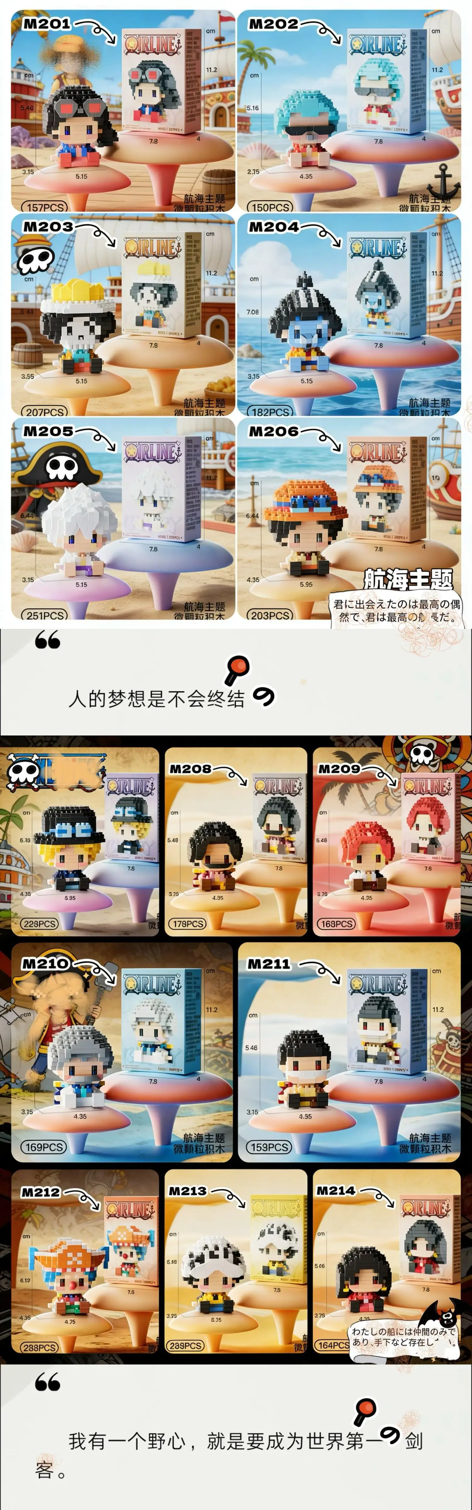 Neue ONE PIECE Sonnengott Nika Luffy Micro Action Block Chopper Ace Buggy 3D Anime Modell Bausatz Mini Bausteine Figuren Spielzeug als Geschenk – Detail 2