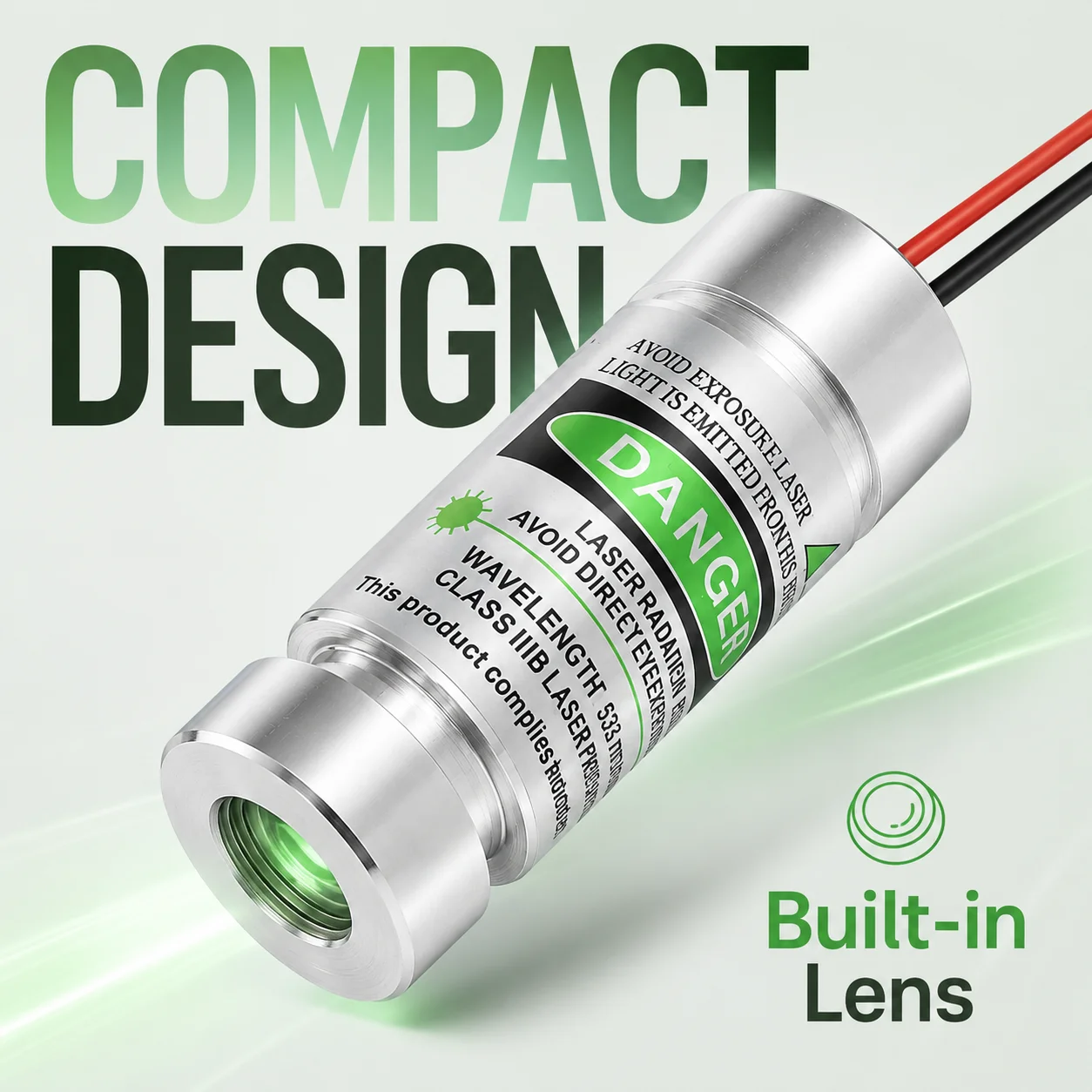 ZhonNa 18x41mm Green Laser Module, Built-in Lens Metal Housing for Tools Instruments Meters Equipment Parts Accessories and Kits