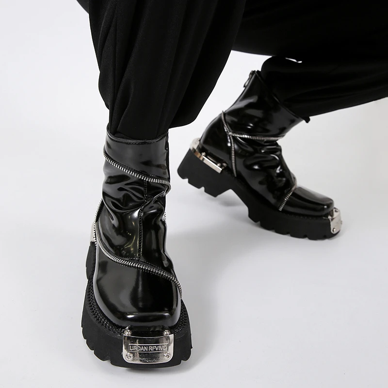 مصمم جديد أحذية امرأة منصة أحذية مكتنزة مثير الشتاء موضة الكاحل تشيلسي أحذية حفلة 2025 أحذية امرأة سستة Mujer بوتاس