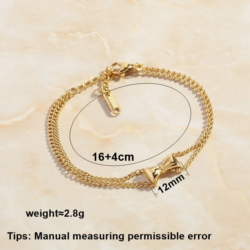SOMMAR Hot New PVD plating Gentlewoman bracelet for men Cute bow tie friendship bracelets wedding decoration