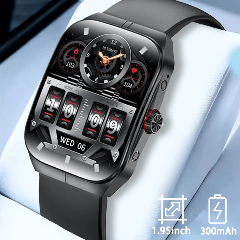 

2025 Новые мужские умные часы 5,3 Bluetooth Call 1,95 дюйма Разрешение 410*502 Полноэкранный сенсорный Android iOS Универсальные часы