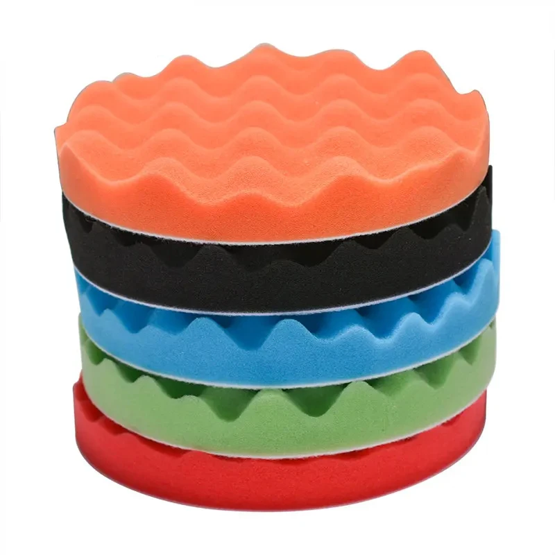 5Pcs 150/180mm Car Polishing Pads 5/6/7inch Sponge Polisher Clean Waxing Tool Auto Beauty Polishing Kit Buffing Cleaning Tool view 5