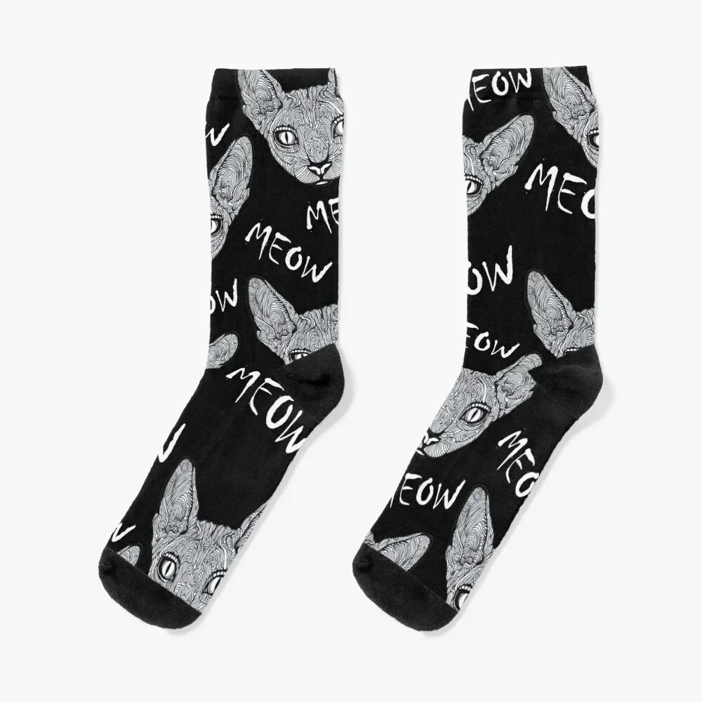 Sphynx Cat Print Socks bright garter basketball Argentina Run Male Socks Women's