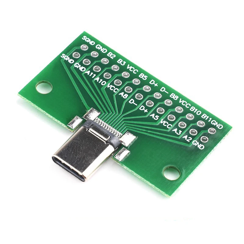 Type-C Male to Female USB 3.1 Test PCB Board Adapter Type C 24P 2.54mm Connector Socket For Data Line Wire Cable Transfer
