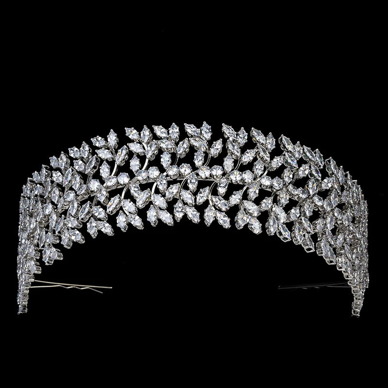 

Tiaras and Crown HADIYANA Leave Shapes Vintage Women Wedding Wedding Hair Accessories Gorgeous Headband BC5765 Corona Princesa