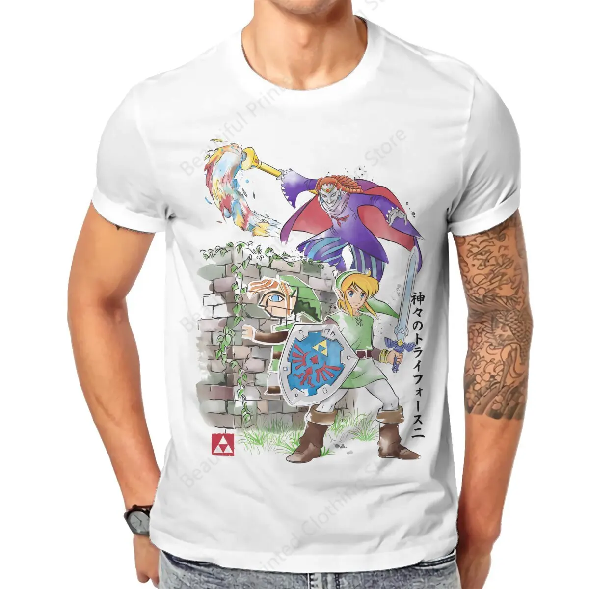 

100% Cotton T-shirt Between Worlds Watercolor Print Comfrot Men's Women's T-Shirts Loose Short Tee Trend Fun Versatile