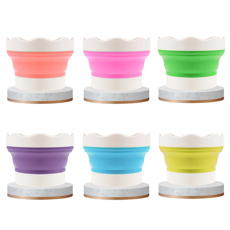 High Quality 1Pc Silicone Folding Mini Bucket For Washing Painting Brush Watercolor Drawing Tools Paint Pallette