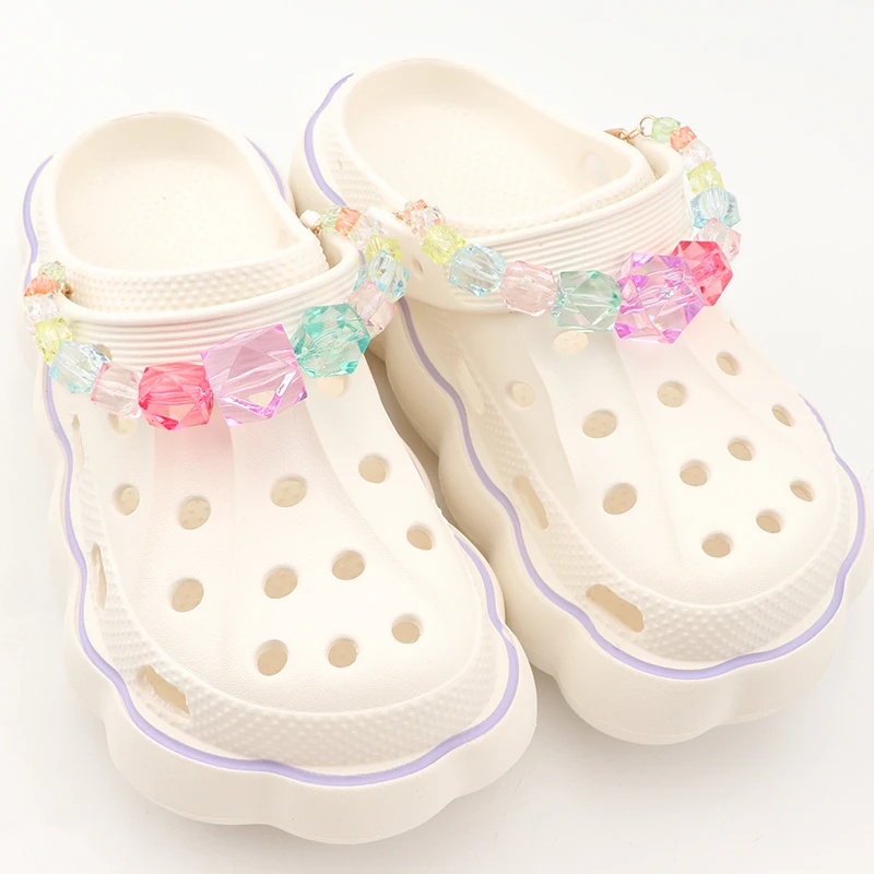 

2Pcs Bling Jewelry Shoes Chain Charms Shoe Charm DIY Decoration Clog Sandals Favors Gifts for Party Christmas for Girl Boy