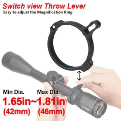 Tactical Aluminum Adjustment Magnification Rifle Scope Switchview Throw Leve Switch Power Ring for 42-46mm Riflescope Tool Accy