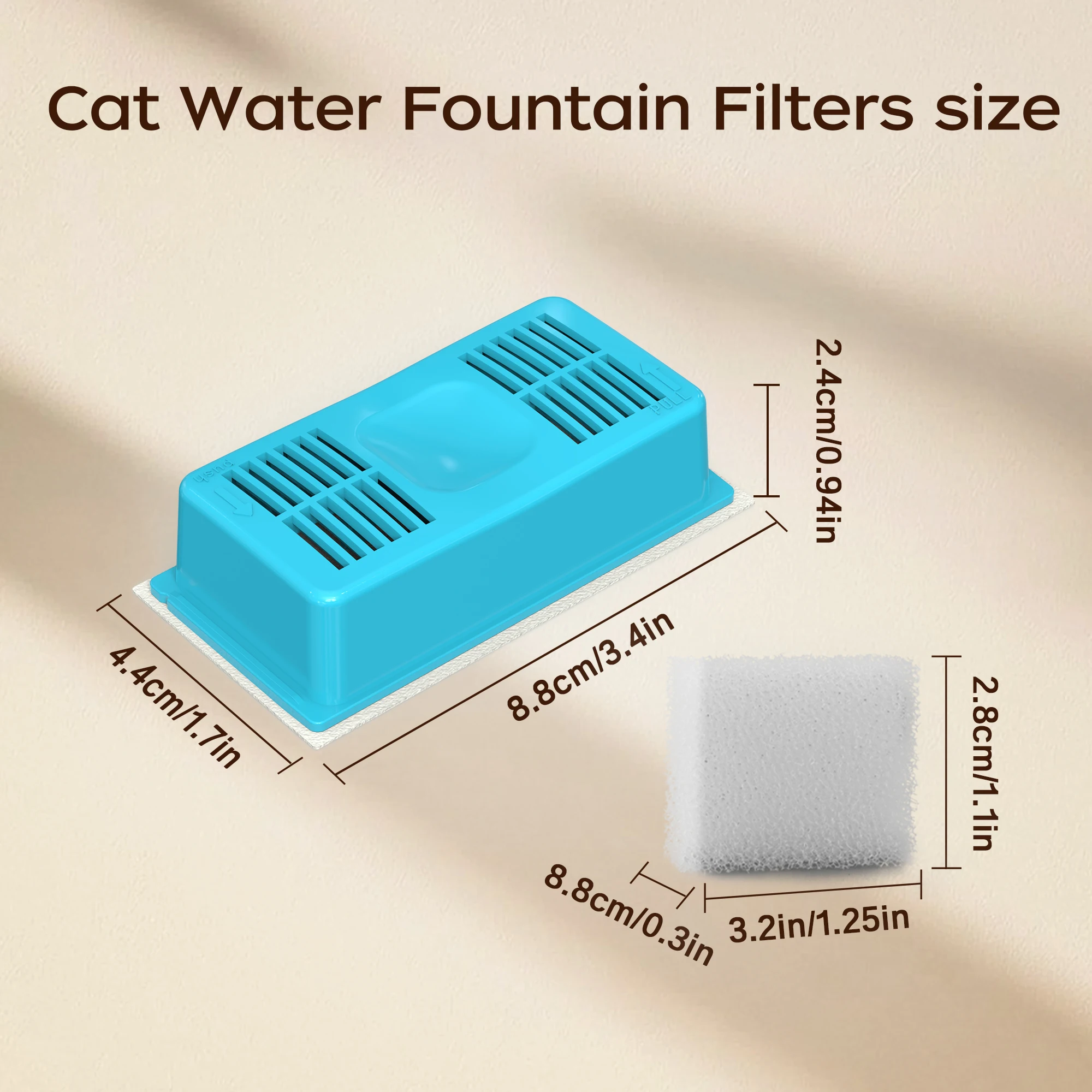 Katzen-Trinkbrunnen-Filter, Geeignet als Ersatz für 2,2L/2,8L/3,2L Edelstahl-Haustier-Wasserspender, Verbessert die Wasserqualität – Detail 6