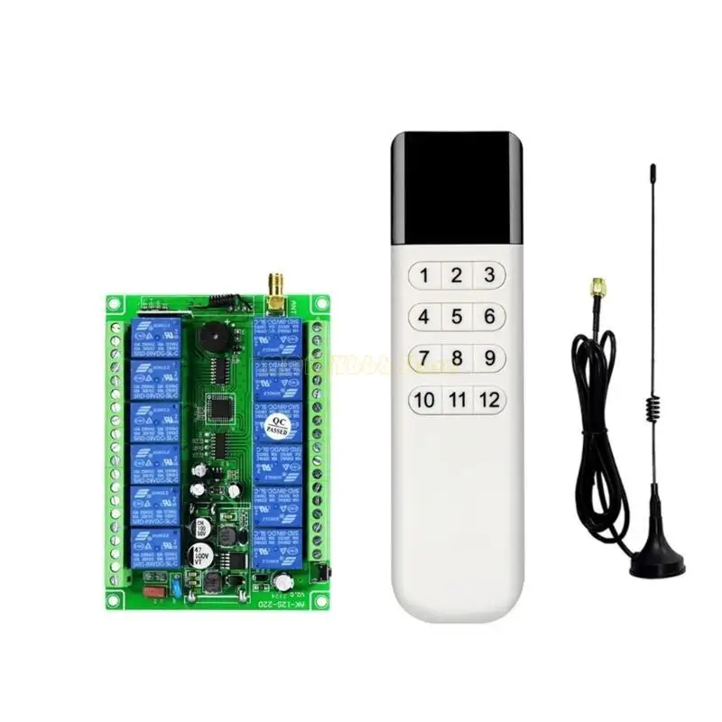 F62C 12 채널 리모컨 용 원격 제어 12V 24V 220V 전자 장치 지능형 스위치