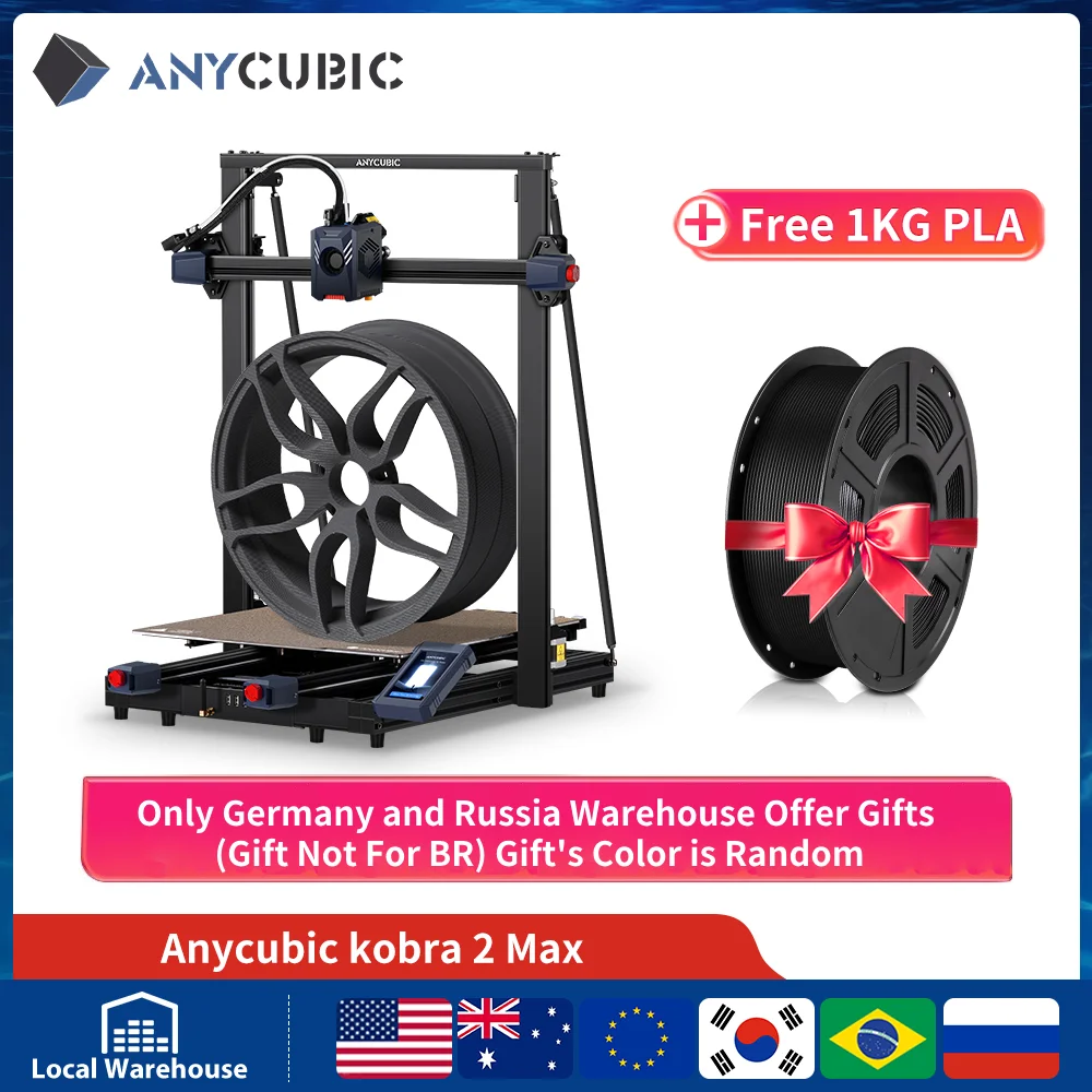 ANYCUBIC KOBRA 2 Max FDM Professional 3D Printer 4.3 inch Capacitive HD Touch Screen Auto-leveling 3d Printer Extruder