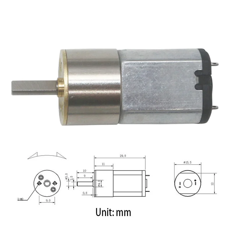 N20 DC 6V Mini Micro Metal Gear Motor 33/50/80/120/230/340 RPM Gear Reduction Electric Motor Round Motor Gear Reducer