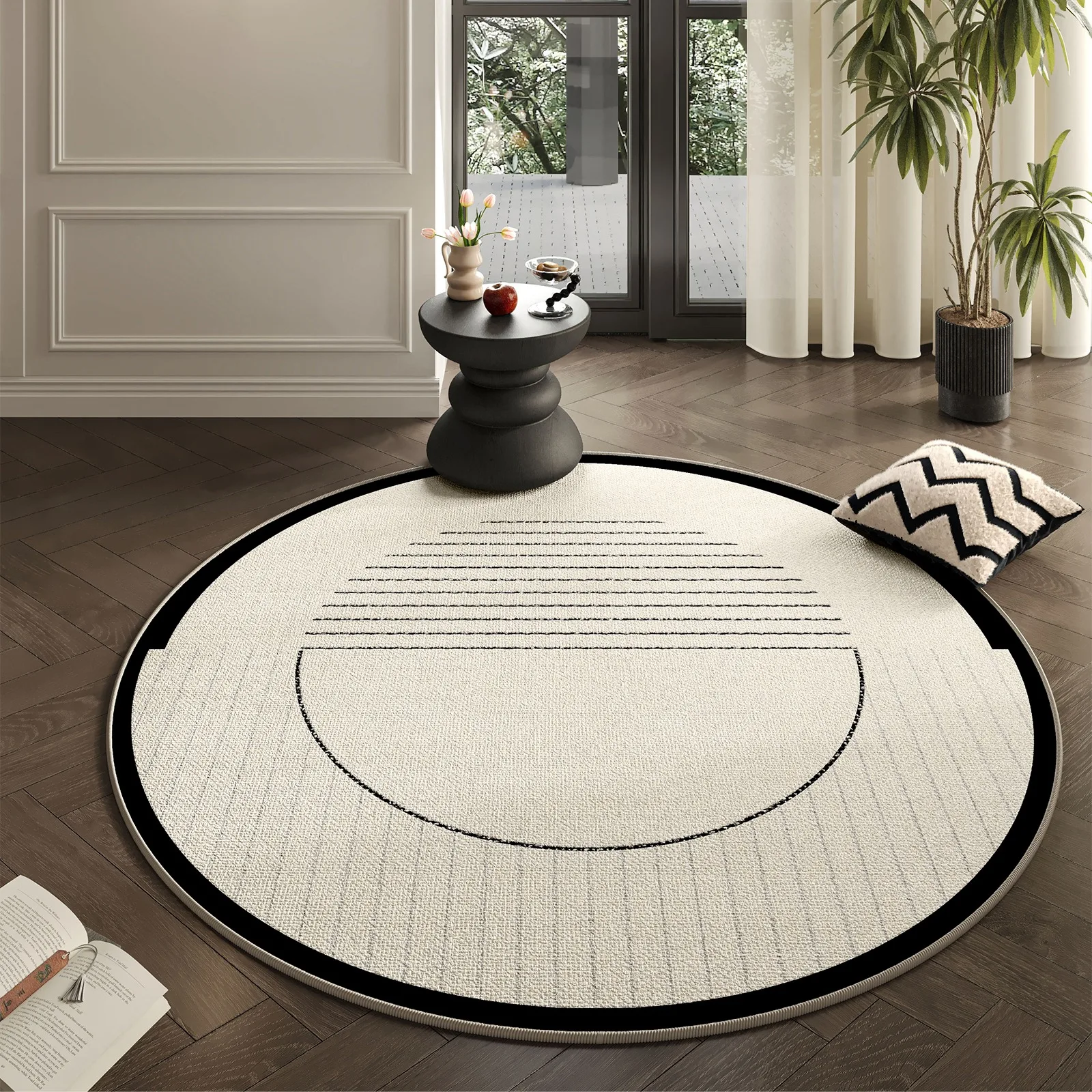 Round Carpet for Living Room Rug Big Size Home Decoration Minimalist Study Bedroom Chair Floor Mat Non-slip Alfombras Para Sala