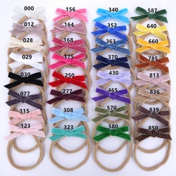 Mini cinta de terciopelo para bebé recién nacido, diadema de nailon, lazo de terciopelo, bandas para el cabello, Clips, accesorios, venta al por mayor