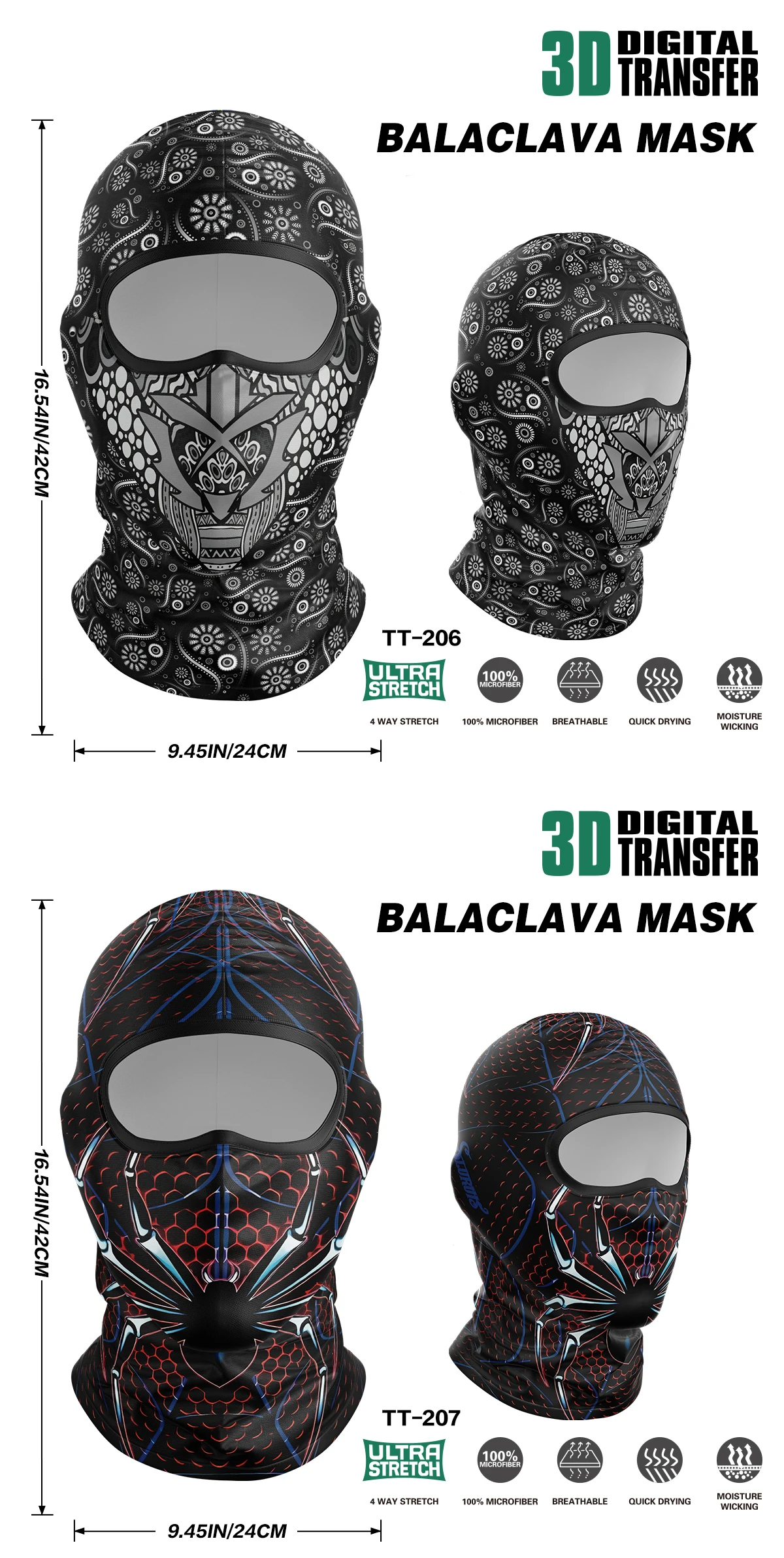 Motorrad Reiten Maske Clown Geist Schädel Sonnenschutz Schnell trocknend Balaclava Sommer Männer Outdoor Fahrrad Kopf Abdeckung Hals Abdeckung – Detail 7