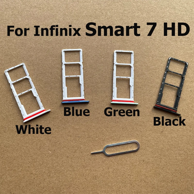 For Infinix Smart 7 HD SIM Card Tray Slot Adapter Micro SD Card Tray Holder Container Repair Parts X6516 X6515