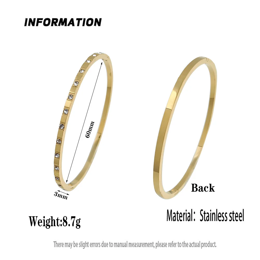 New baby's breath square zircon O-shaped buckle bracelet, high-quality gold-plated women's bracelet, wedding party jewelry