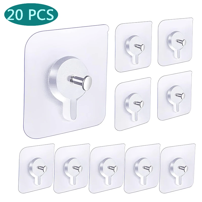 Gancho de pared de clavos autoadhesivos, gancho de pared de tornillos transparentes para marco de fotos, resistente al agua, duradero, para cocina y