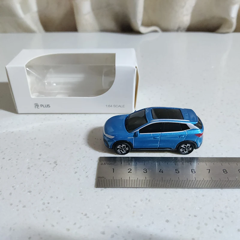 BYD YUAN PLUS Modelo de carro, brinquedo fundido, ornamento colecionável, brinquedos de lembrança, veículo, escala 1:64