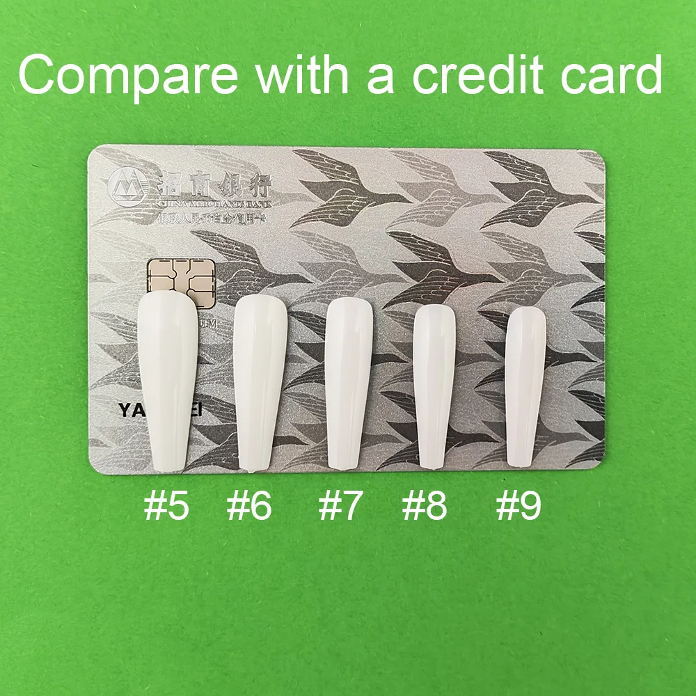 B14 Weiße Farbe, künstliche Nagelspitzen, Einzelgröße, 100 Stück, lange Ballerina-Sarg-Nachfüllung, künstliche Nagelpackung, Größe 0 bis 9, erhältlich