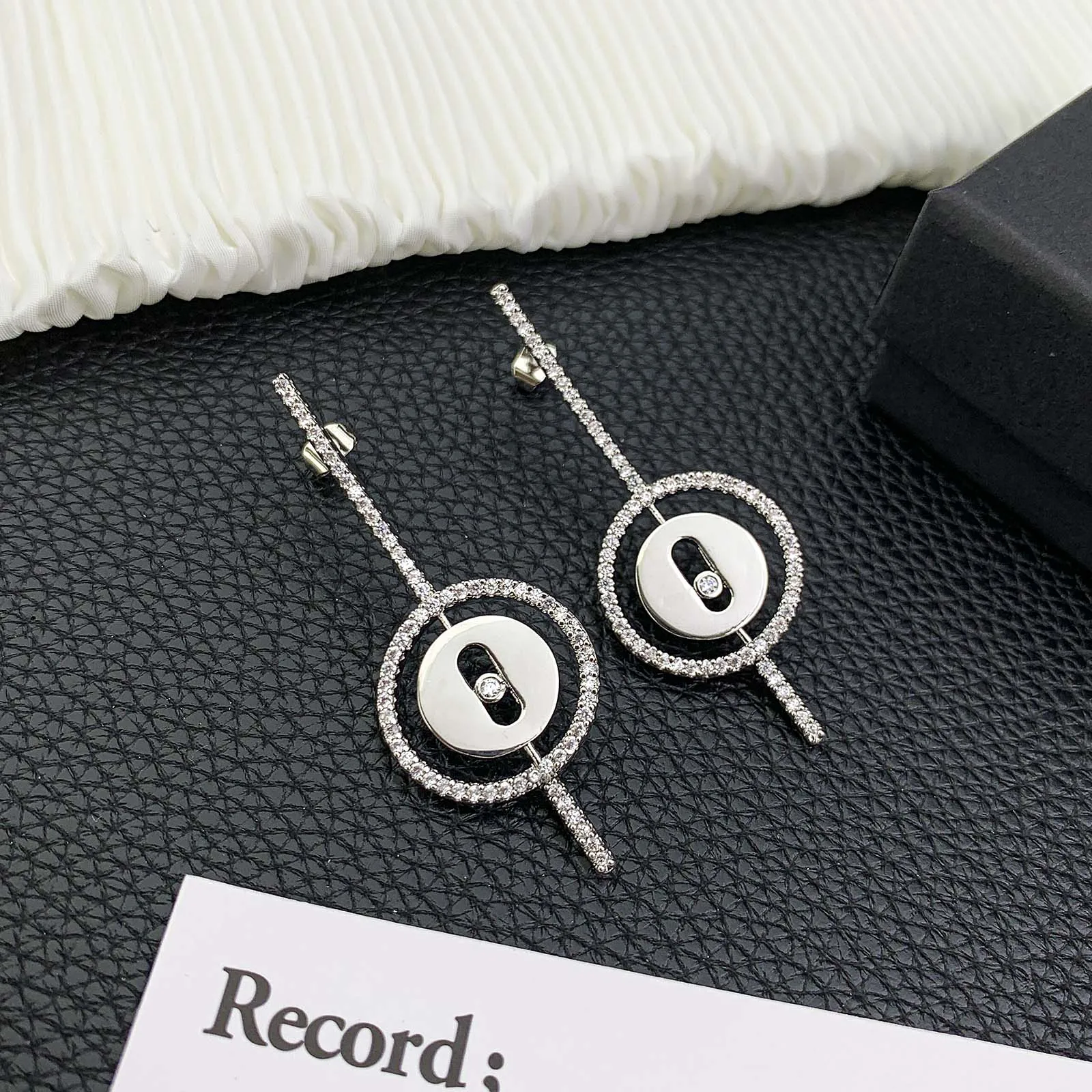 Classic Lucky Beaded zircon Earrings For Women Gold Plated High quality super flash silver needle Earring Wedding Jewelry Gift