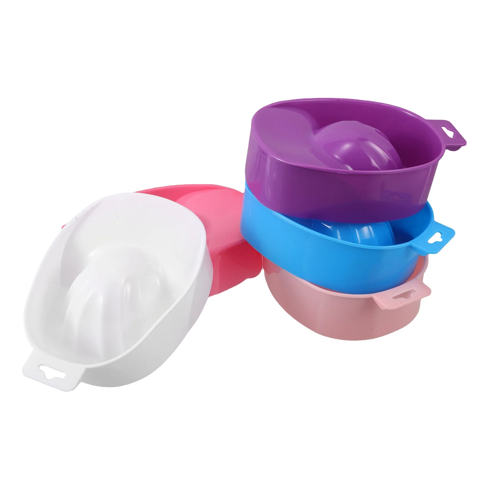 

5Pcs Nail Soaking Bowl Comfortable Spa Manicure Tub Resistant Breakage Easy Pouring Spacious Design Home Salon Use