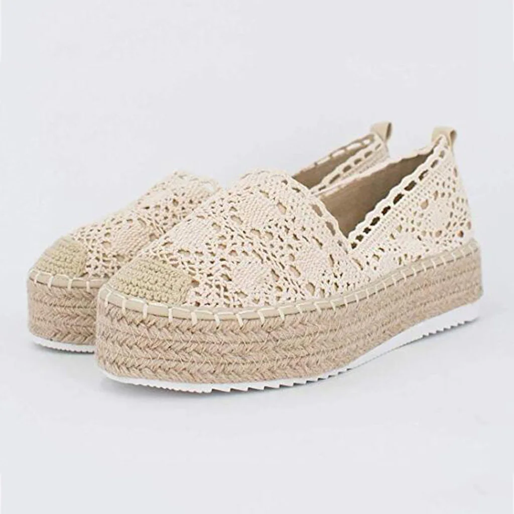 2023 Women's Big Size Thick Bottom Board Shoes Casual Shoe Solid Color Breathable Espadrilles Chaussures Femme Zapatos De Mujer