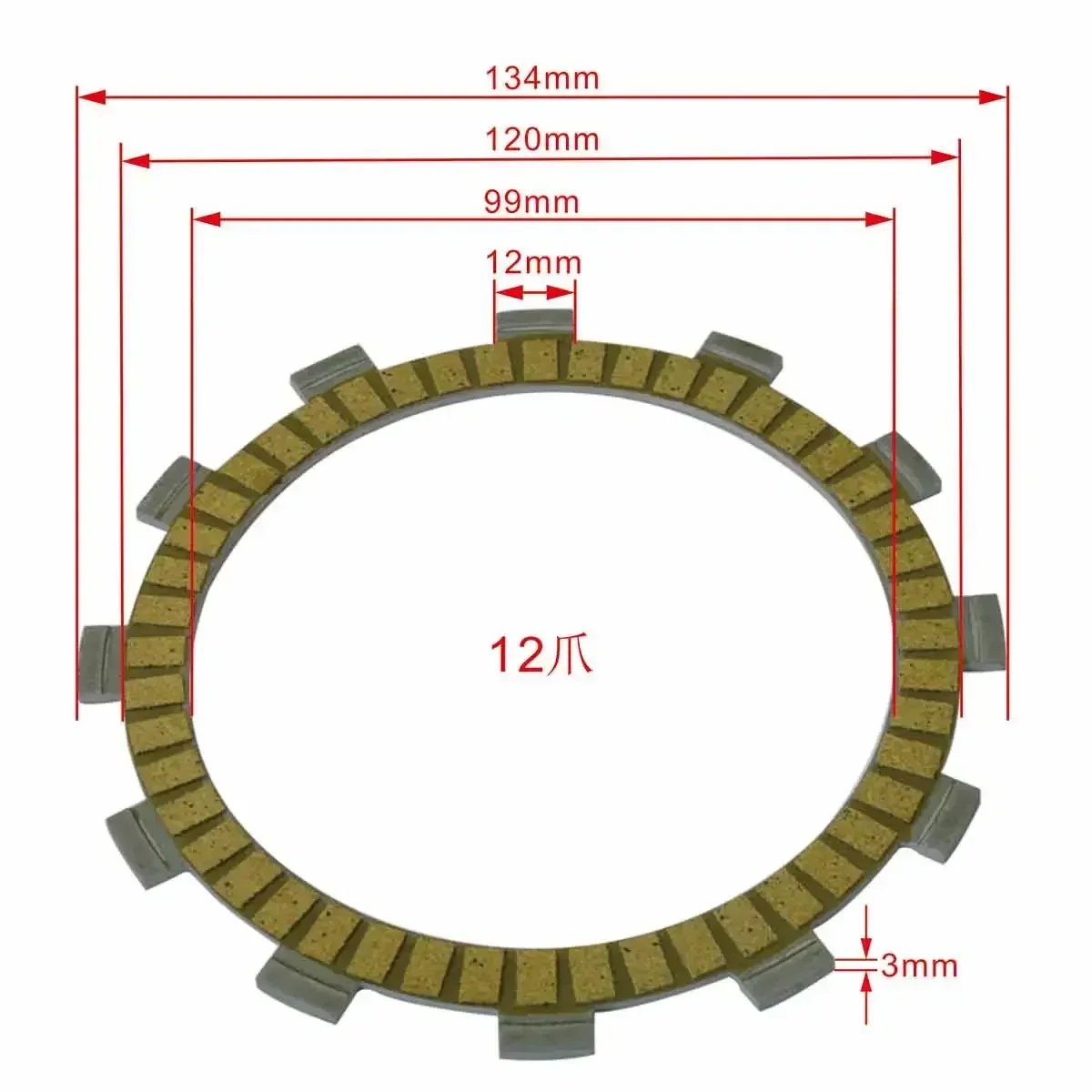 8PC Motorcycle Friction Clutch Plates For Kawasaki KX125 1990-1992 KDX200 1989-1993