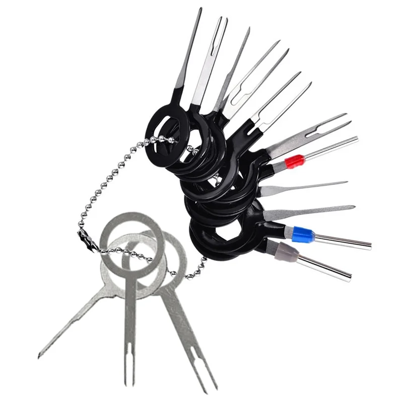 

14 шт., набор инструментов для снятия автомобильных клемм, автомобильный электрический провод, обжимной разъем, съемник съемника (серебристый)