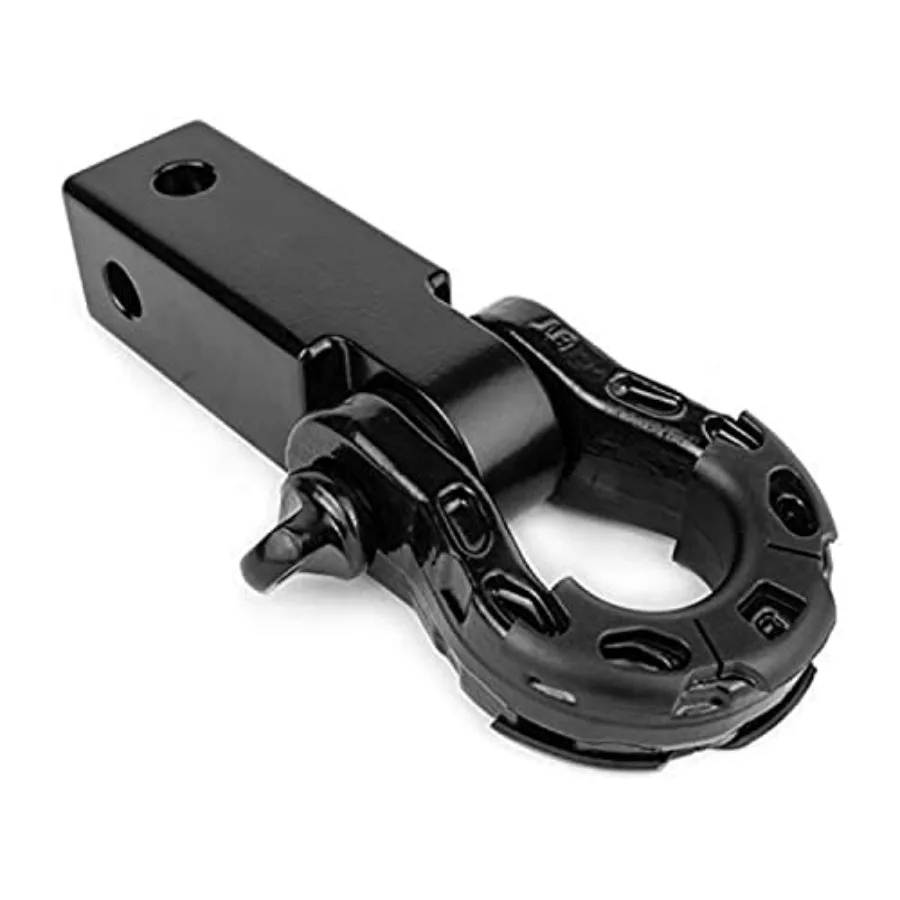 

Усиленная алюминиевая буксировочная скоба 2x2 Mega Shackle 32000 фунтов MBS черная для внедорожной буксировки и эвакуации, включает шайбы для скоб