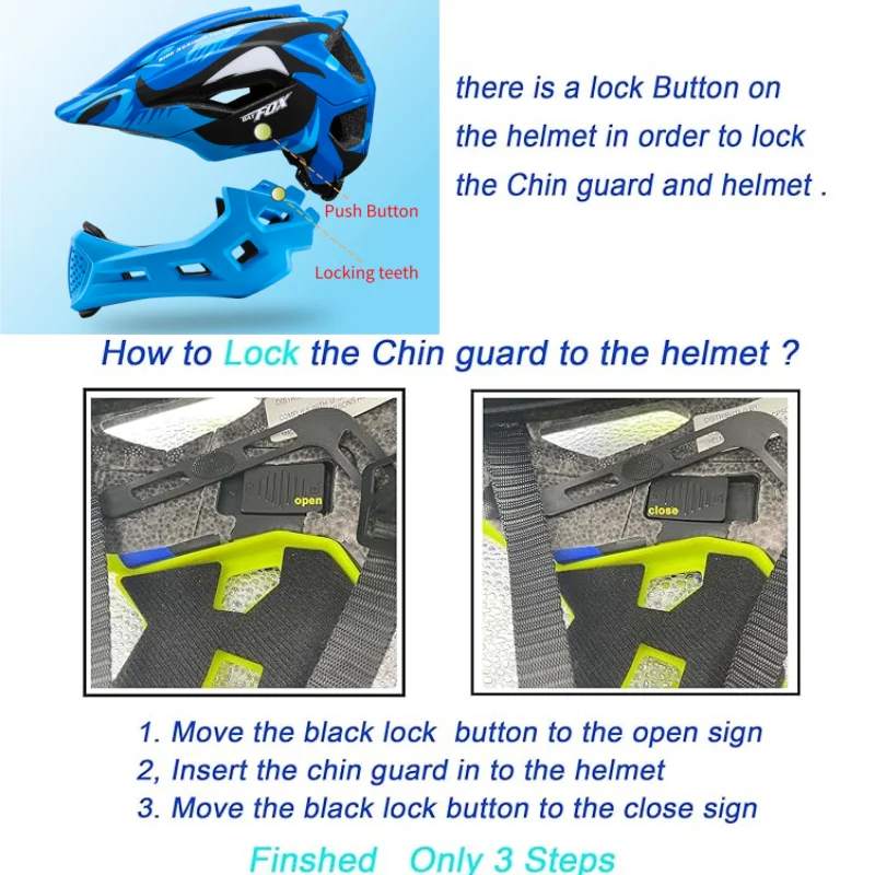 خوذة BATFOX للأطفال لكامل الوجه قابلة للتهوية، تصميم خفيف الوزن، دوران سريع للهواء، مثالية لخوذات ركوب الدراجات في الربيع والصيف