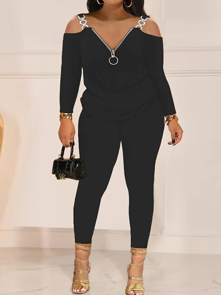

V Neck Blouse Ankle-Length Pants Outfits Elegant Women Summer Long Pants Suit Female Streetwear Casual Slim Pants Two Piece Set