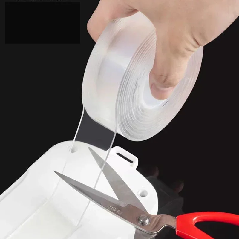 شريط لاصق مزدوج الجوانب، شريط لاصق قوي وشفاف نانو مزدوج الجوانب، مقاوم للماء وقابل لإعادة الاستخدام، ملصقات حائط قوية للغاية