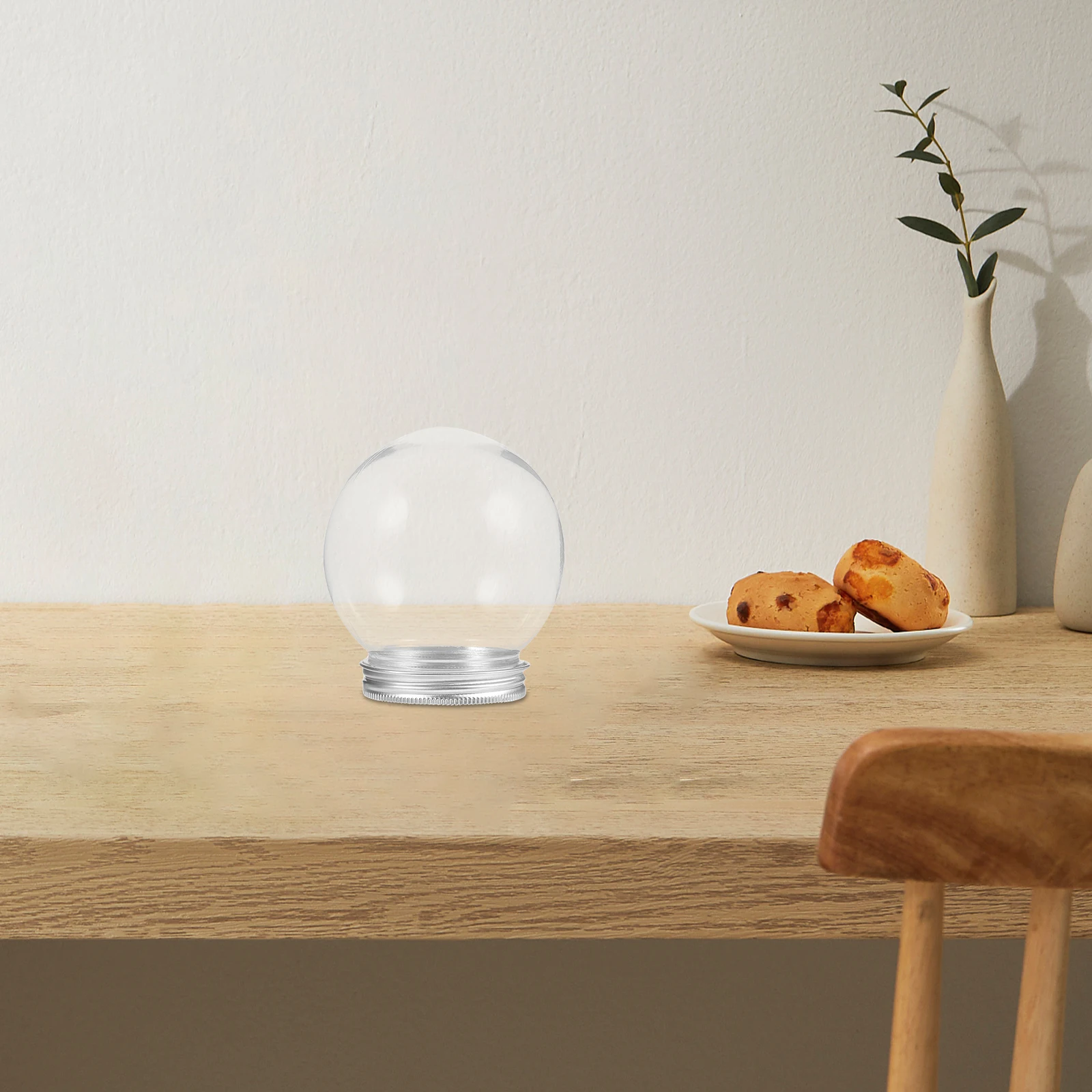 

6pcs Diy Water Globe Clear Plastic Snow Globes For Christmas Crafts Making Empty Ball Shape Decorative Globes Crafts Supplies