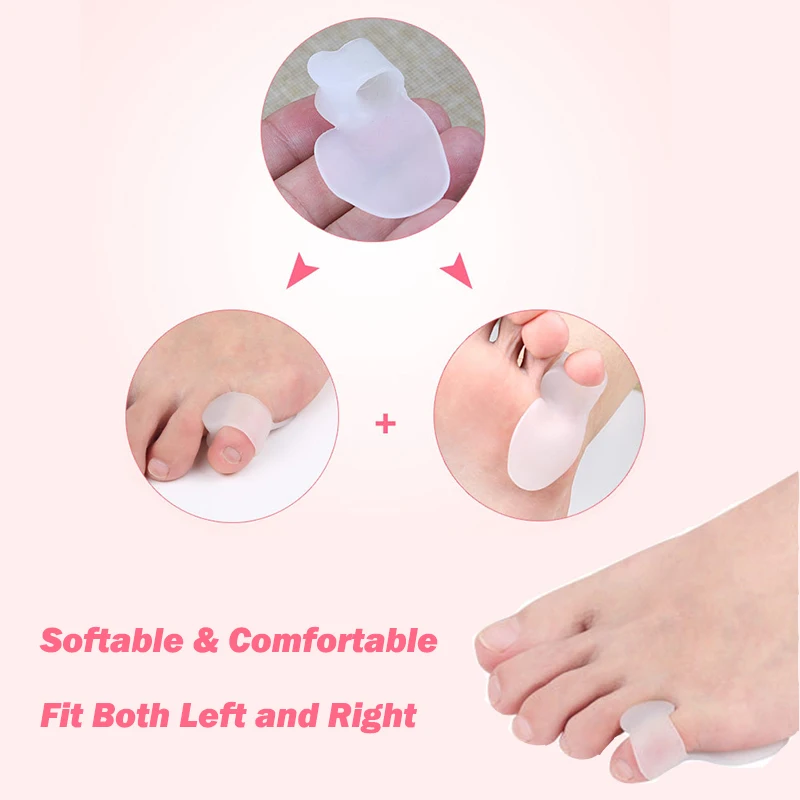 Pexmen 2/4Pcs Pinky Toe Separators Little Toe Cushion Splint Small Toe Protector Prevent Blisters Callus and Corns