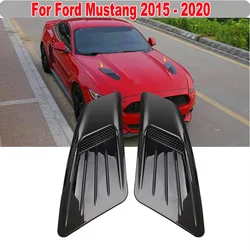 Front Engine Hood Air Flow Intake Scoop Bonnet For Ford Mustang 2015 - 2020 2PCS Vent Cover Trim Decoration Only Car Accessories