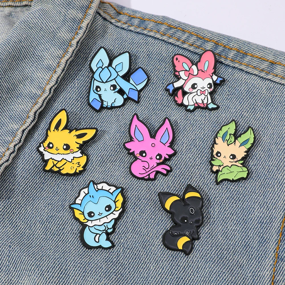 9Pcs Anime Pokemon Lapel Pins Cute Eevee Evolution Enamel Pins Set for Backpacks, Hats, Jackets Perfect Gift for Pokemon Lovers view 4