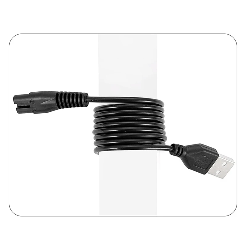 Cable de carga de cola en forma de 8 con interfaz USB confiable para maquinillas de afeitar eléctricas.