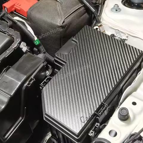 For Honda Civic Type R FL5 2023-2025 Dry Carbon Fiber Engine Fuse Box Cover Protectors - JDM Splash Guards Interior Body Kit