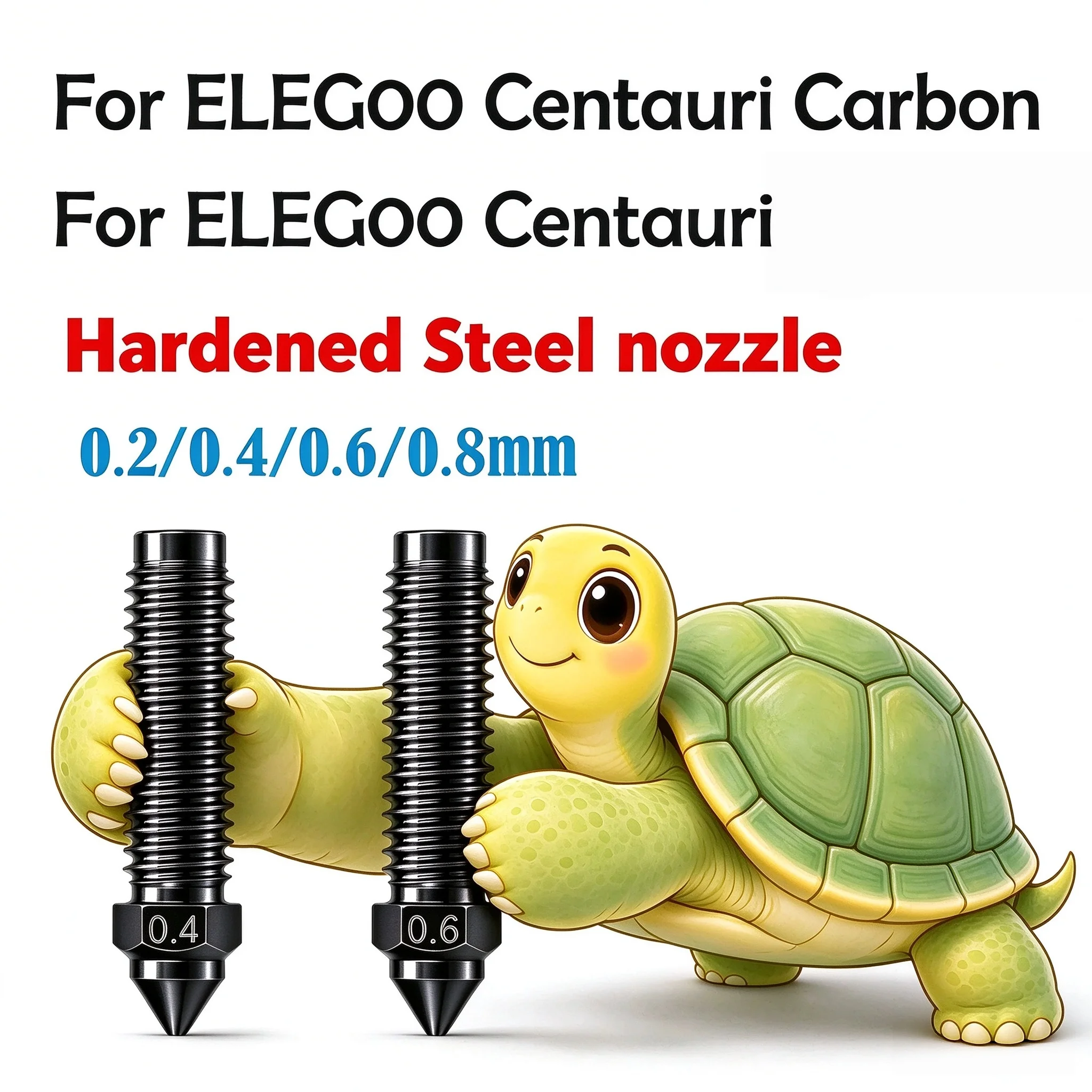For Centauri Carbon Nozzle 3D Printer Extruder Nozzle Parts For Elegoo Centauri Carbon/Centauri Hardened Nozzle 0.2 0.4 0.6 0.8