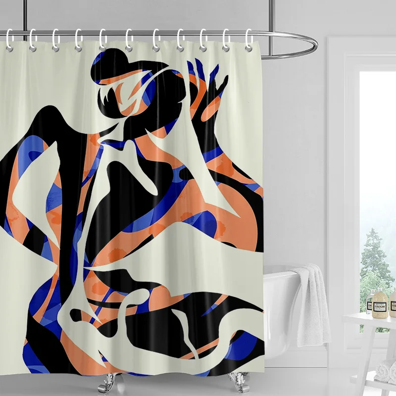 

Ins модная занавеска для душа в скандинавском стиле для ванной комнаты, водонепроницаемая тканевая занавеска для перегородки с защитой от плесени, занавеска для ванной комнаты 150x200 см