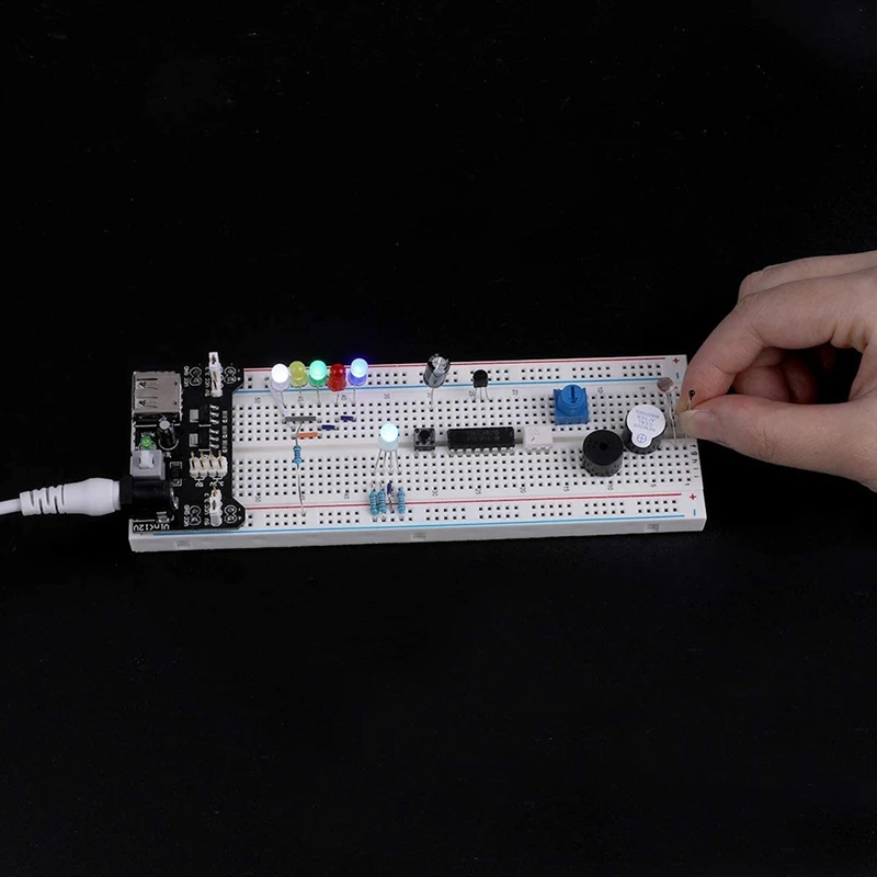 Kit amusant électronique avec technologie d'alimentation, fil de raccordement, potentiomètre de précision, planche à pain 830 pour Ardu37, Raspberry Pi